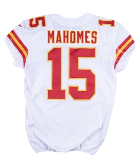 2019 Patrick Mahomes Game Used Kansas City Chiefs Road Jersey Photo Matched To 10/17/2019 (Sports Investors Authentication)